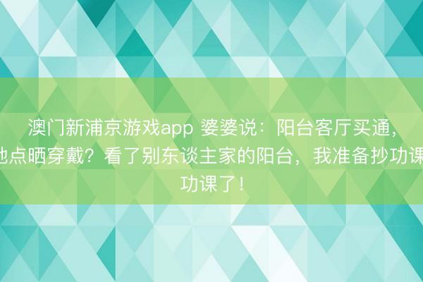 澳门新浦京游戏app 婆婆说:阳台客厅买通,没地点晒穿戴?看了别东谈主家的阳台,我准备抄功课了!