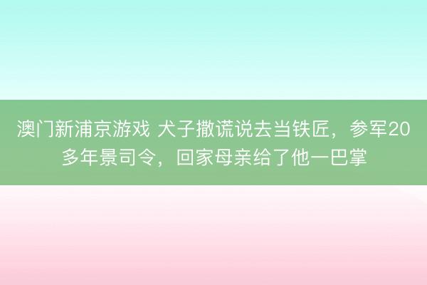澳门新浦京游戏 犬子撒谎说去当铁匠，参军20多年景司令，回家母亲给了他一巴掌